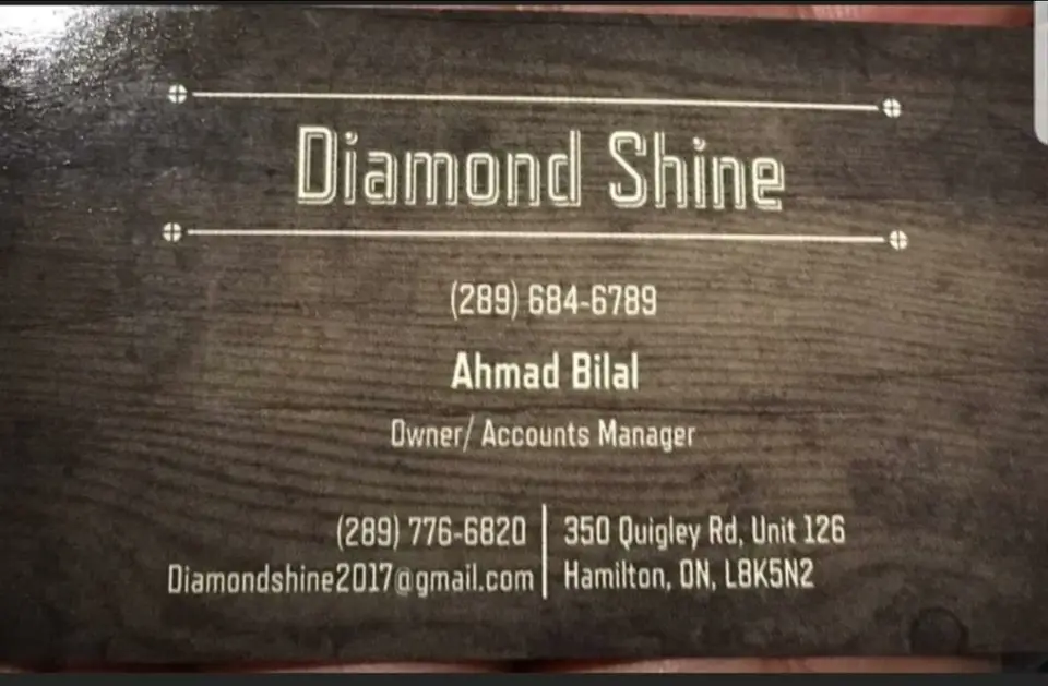 Diamond Shine Cleaning business card: Owner