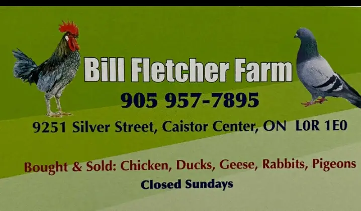 Bill Fletcher Farm business card: Closed Sundays