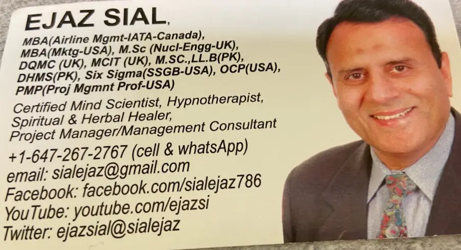 Sial Management Consultants business card