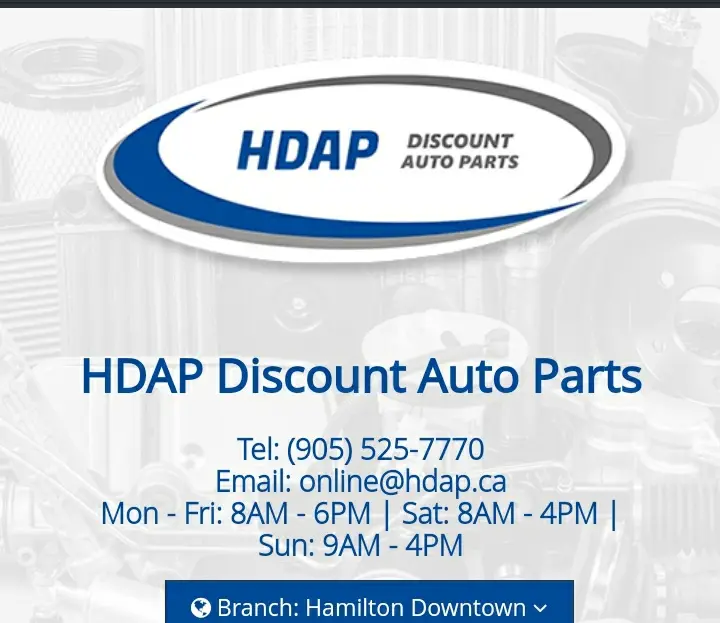 Hamilton Discount Auto Parts & Supplies business card