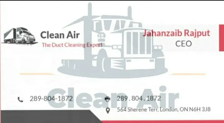 Jahan Zeb Rajpoot Ceo business card: Duct Cleaning Service