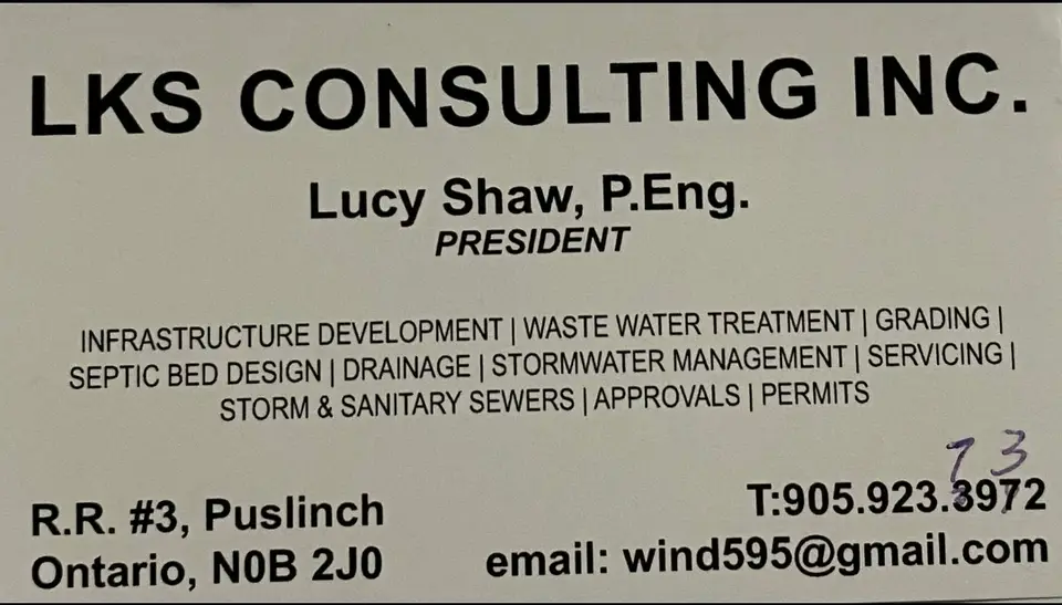 LkS Consulting Inc business card: Lucy Shaw Consulting Services
