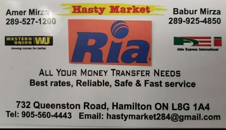 Hasty Market business card: More Than a Convenience Store