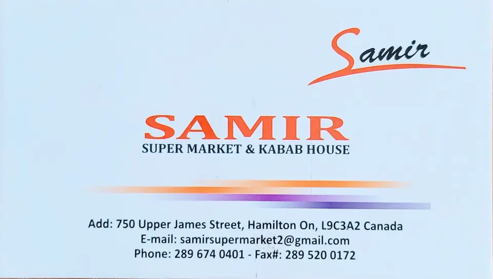 Samir Super Market & Kabab House business card