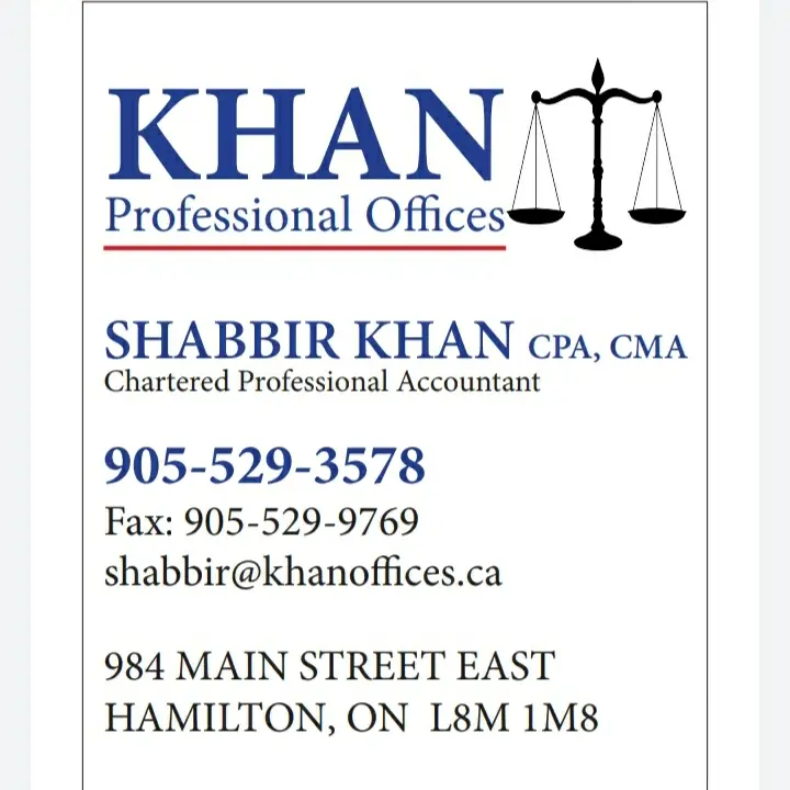 Shabbir Ahmad KHAN, CPA CMA business card: Chartered Professional Accountant