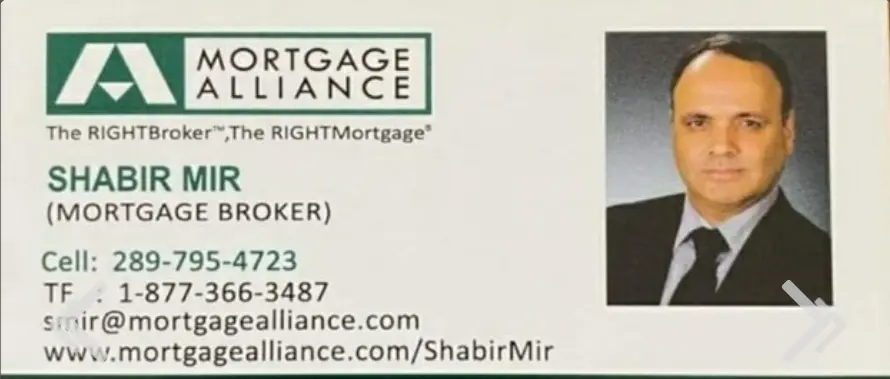 Shabir Mir: Mortgage Alliance business card: smir@mortgagealliance.com Mortgage Broker