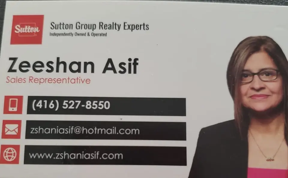 Zeeshan Asif business card: Sutton Group Realty Experts Independently Owned & Operated