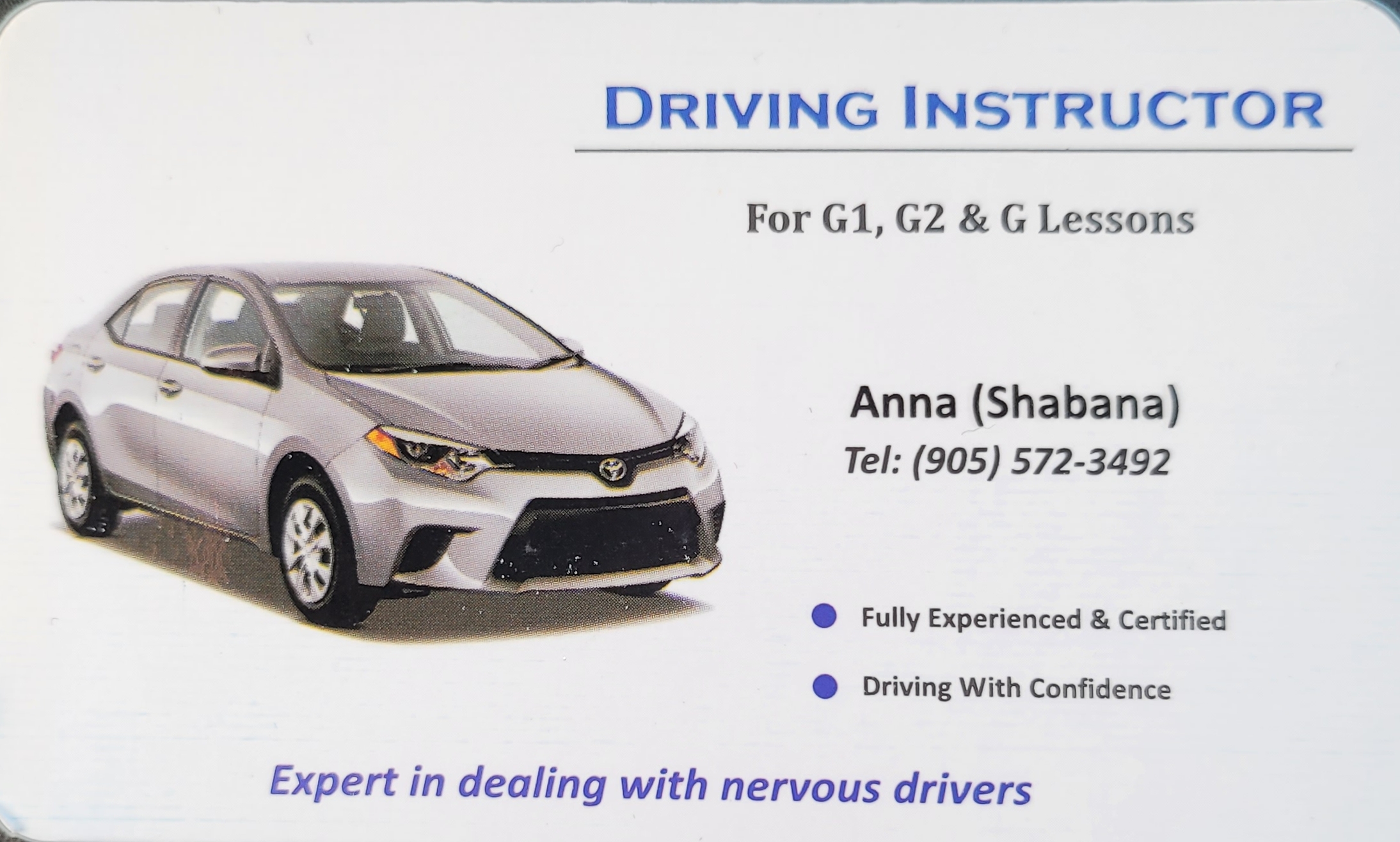 ANNA ,driving instructor