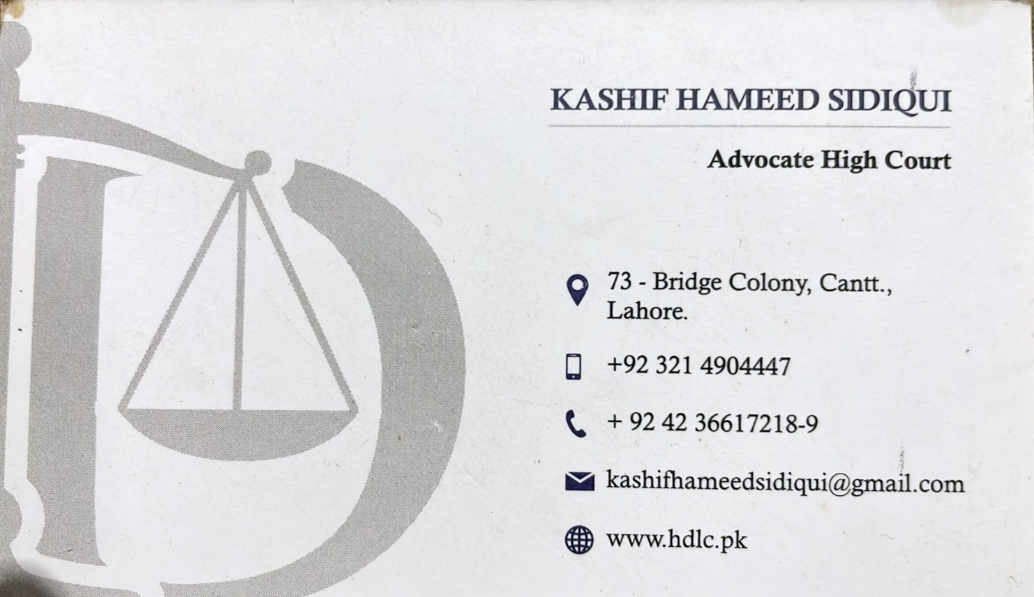 Kashif Hameed Siddiqui ,Advocate High Court